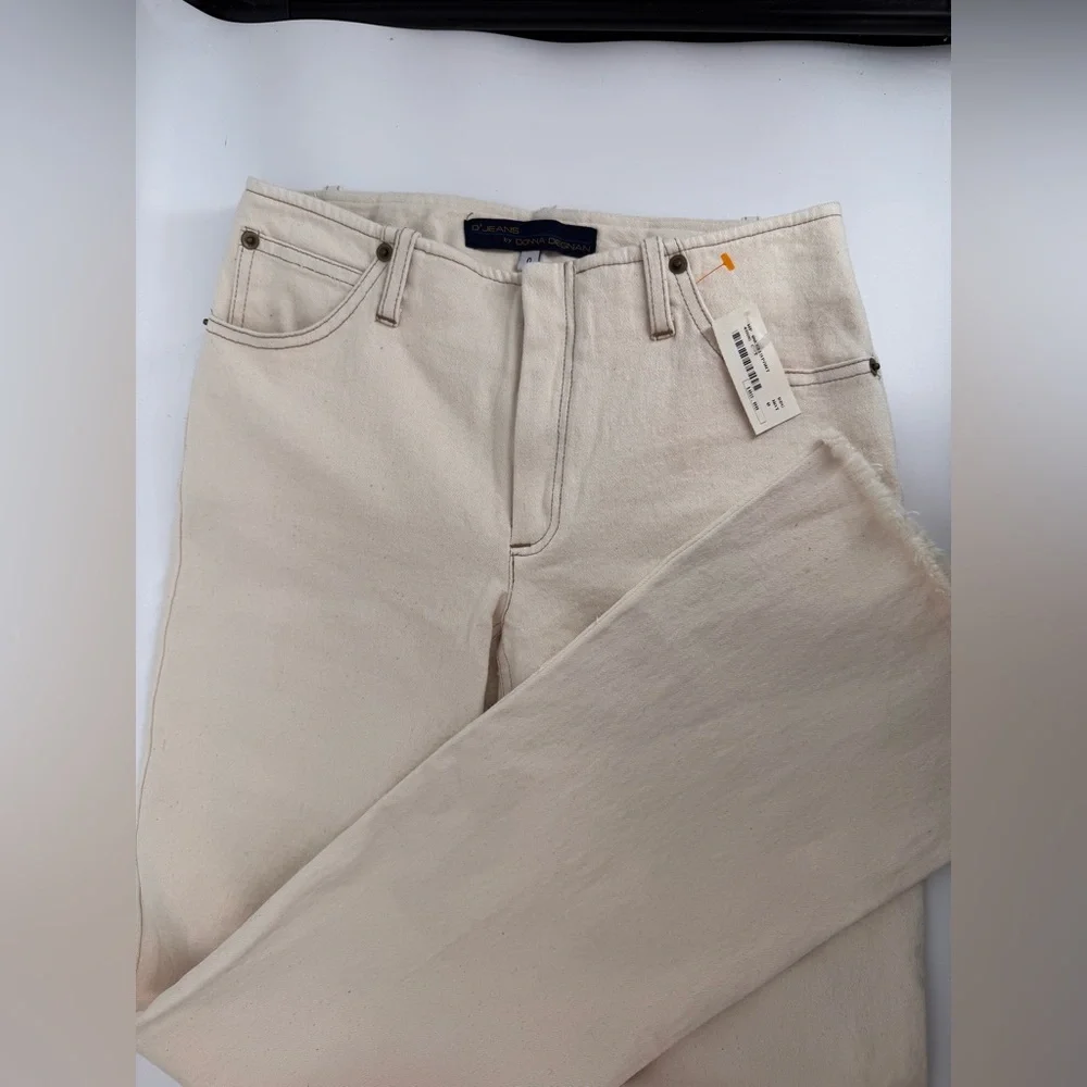 D’Jeans by Donna Degnan Natural Raw Straight Ecru Jeans, NWT - Picture 1 of 9